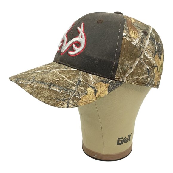 Realtree Edge Camo Embroidered Antlers Logo Snapback Cap Trucker Hunter Hat NEW - Picture 2 of 12
